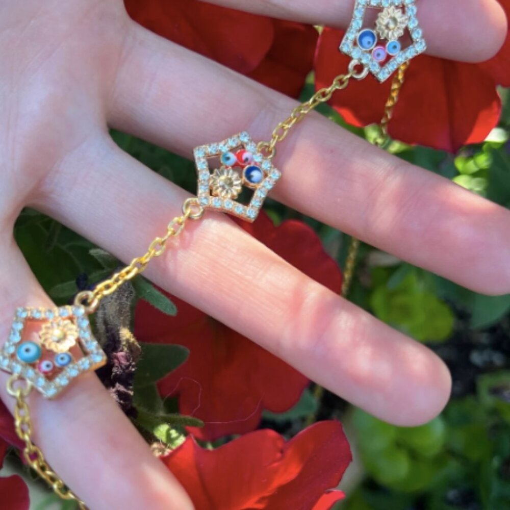 Evil Eye Star Three Pendant Necklace